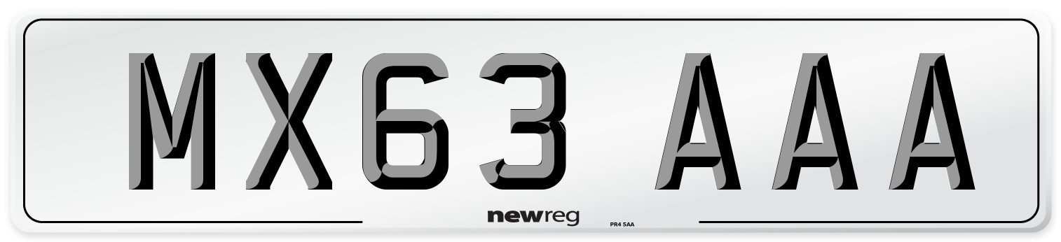 MX63 AAA Number Plate from New Reg